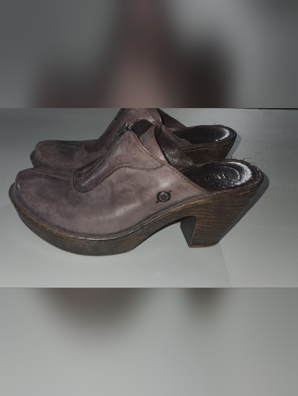 Born Leather Haledon Mule Clogs Light Brown Size 9 - Picture 2 of 10